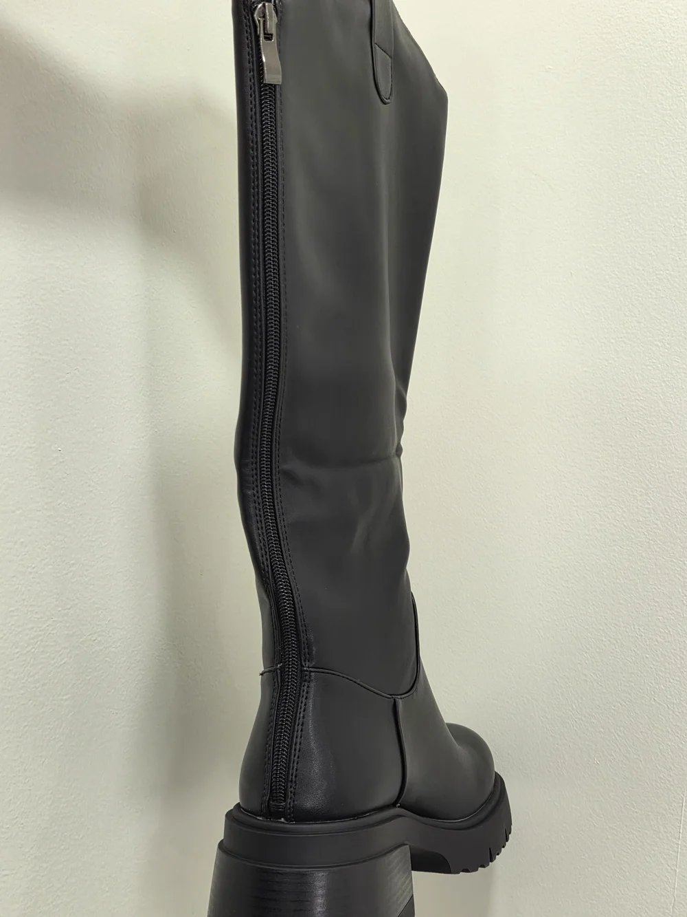 Black Knee-High Zip Riding Boot - Women